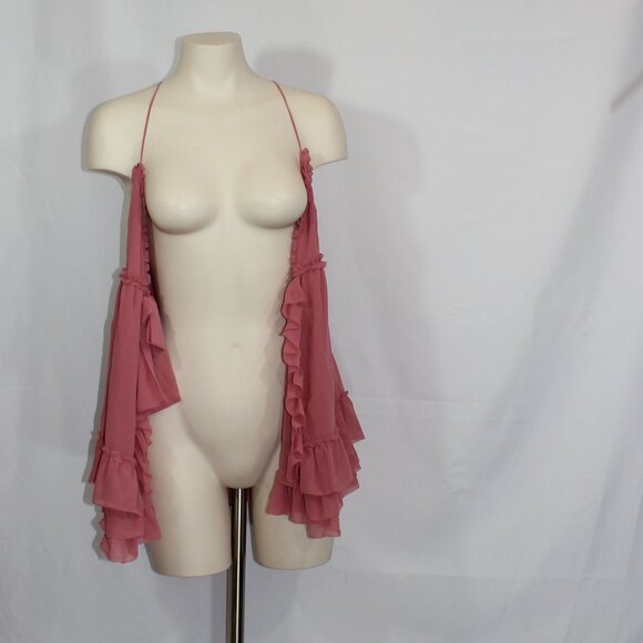 Victoria Secret Pink sleeveless button up polyester top size large - Picture 4 of 8